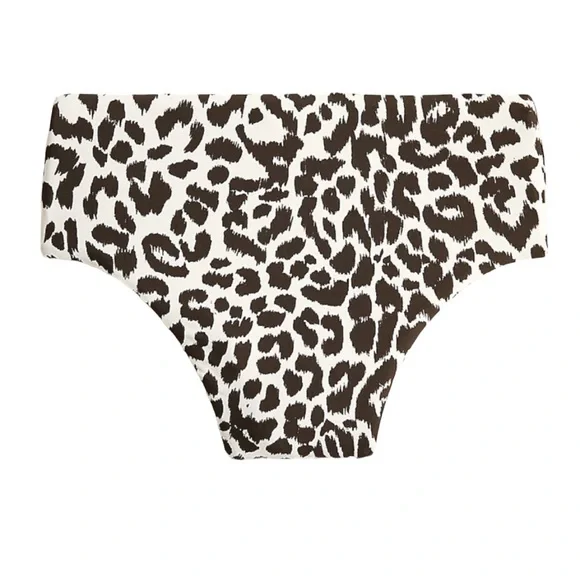 J Crew French Cross back High Cut Waist Bikini in Leopard Size XS NWT